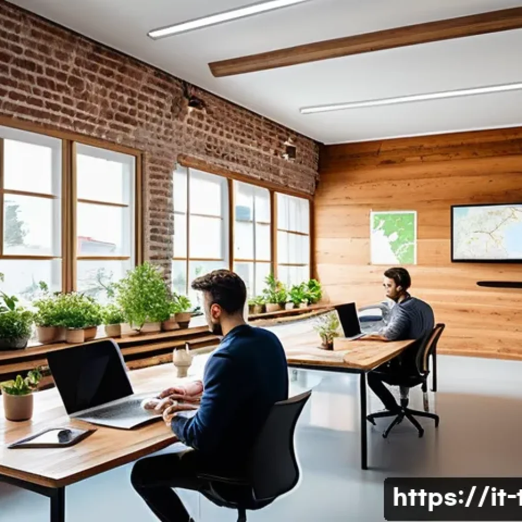 사업자 등록 세금 혜택 - A modern Italian startup office interior, featuring young entrepreneurs collaborating around a large...