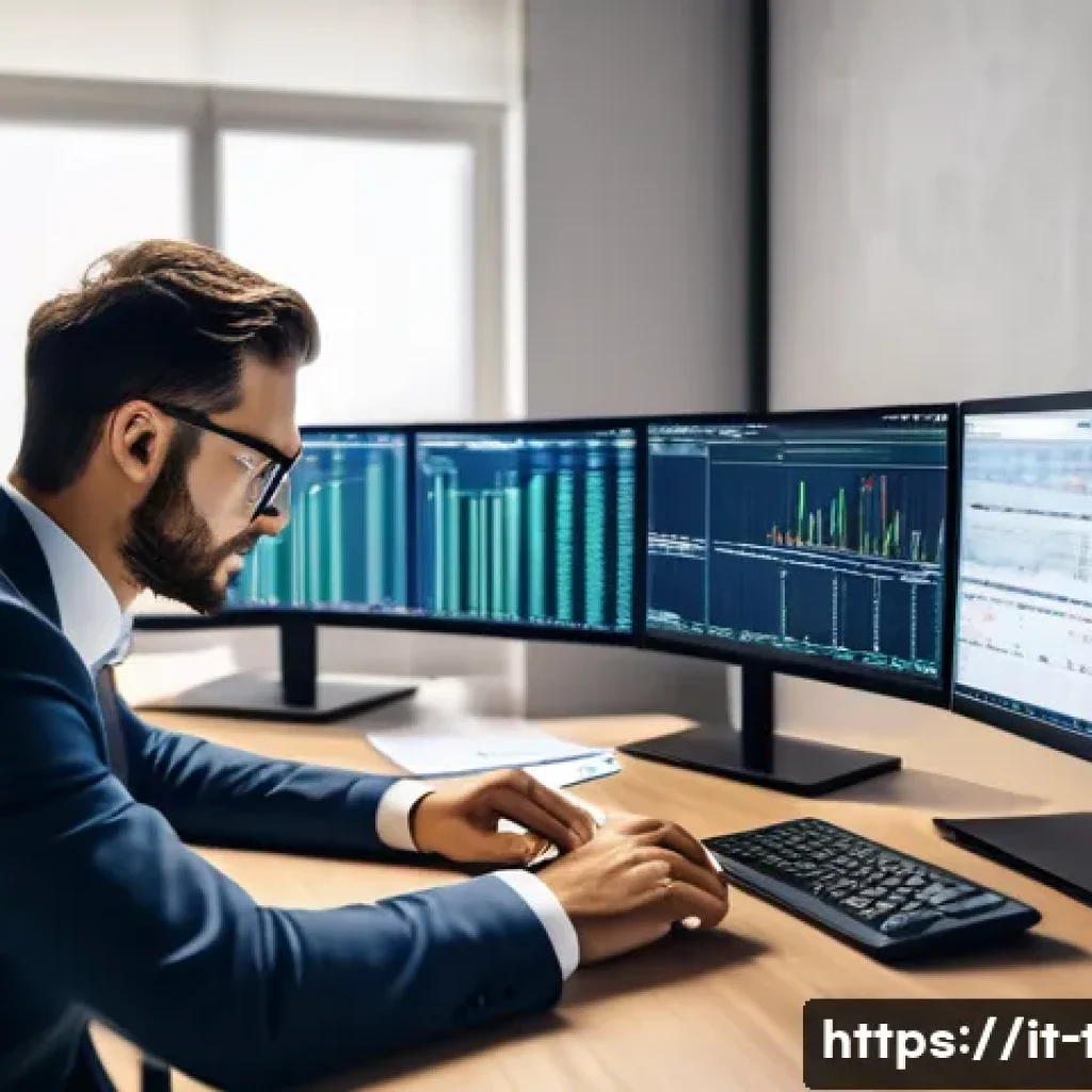 비트코인 세금 신고 - A modern Italian office setting with a professional accountant working on cryptocurrency tax documen...