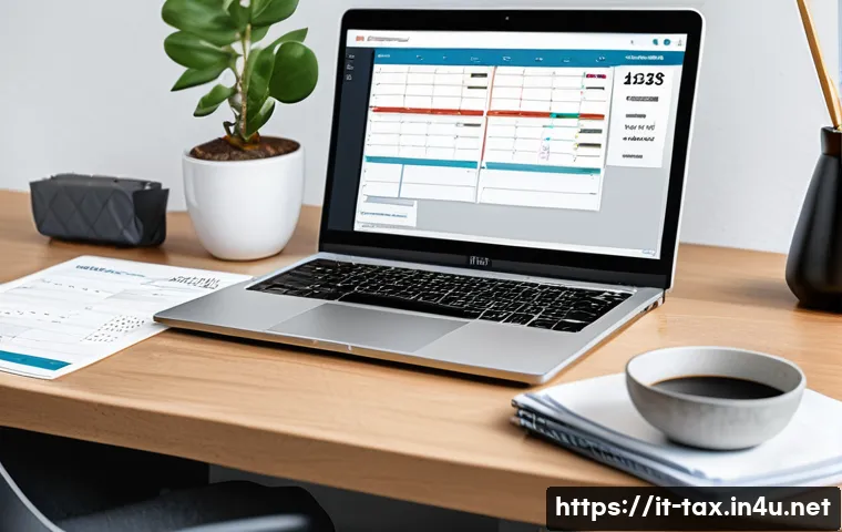 프리랜서 경비 처리 방법 - A modern freelance workspace featuring a laptop displaying financial management software with Italia...